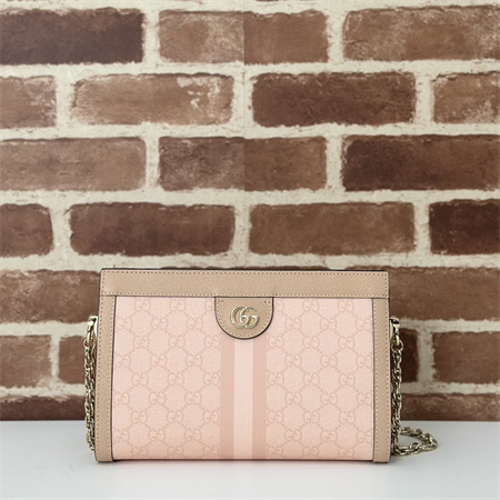 Gu.cci Ophidia GG Small Shoulder Bag Supreme Canvas Dusty Pink 503877