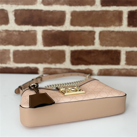 Gu.cci Padlock Small Shoulder Bag GG Supreme canvas  Dusty Pink 811705