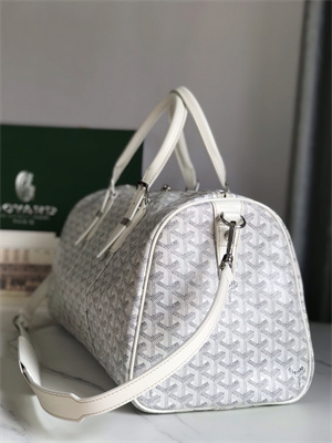 Goyard Boston 45 Bag In Goyardine Canvas & Cervon Calfskin