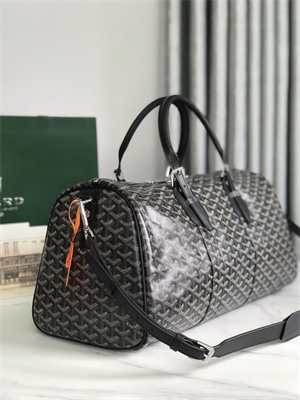Goyard Boston 45 Bag In Goyardine Canvas & Cervon Calfskin