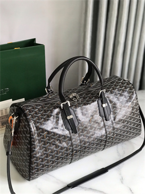 Goyard Boston 45 Bag In Goyardine Canvas & Cervon Calfskin