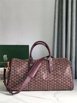 Goyard Boston 45 Bag In Goyardine Canvas & Cervon Calfskin