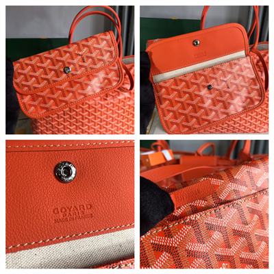 Goyard Saint Louis PM Bag In Goyardine Canvas & Chevroches Calfskin