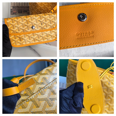 Goyard Saint Louis PM Bag In Goyardine Canvas & Chevroches Calfskin