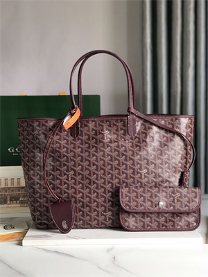Goyard Saint Louis PM Bag In Goyardine Canvas & Chevroches Calfskin