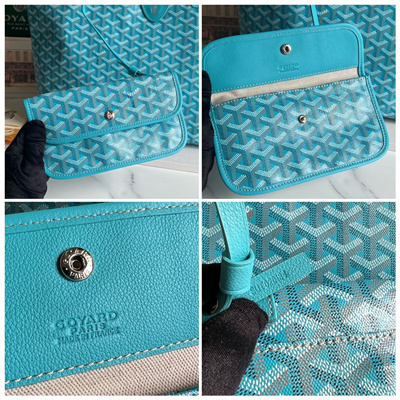 Goyard Saint Louis PM Bag In Goyardine Canvas & Chevroches Calfskin