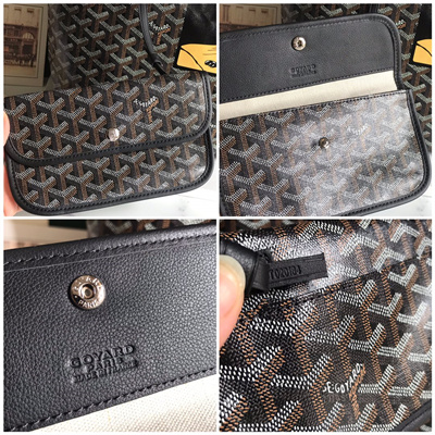Goyard Saint Louis PM Bag In Goyardine Canvas & Chevroches Calfskin