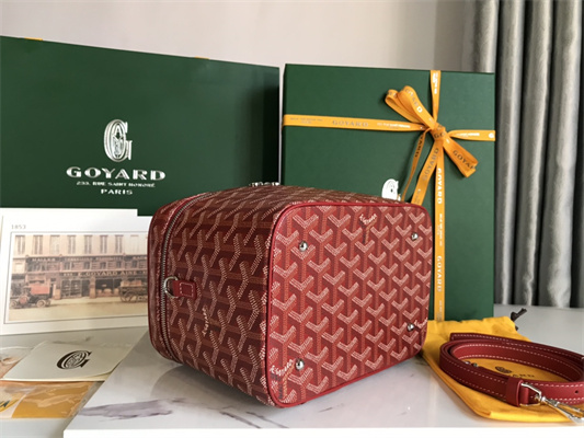 Goyard Muse Vanity Case In Goyardine Canvas & Cervon Calfskin
