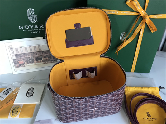 Goyard Muse Vanity Case In Goyardine Canvas & Cervon Calfskin
