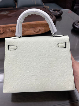 Kelly Sellier Bag Epsom Leather 25/28CM Gold/Silver Hardware In Vert Fizz Color