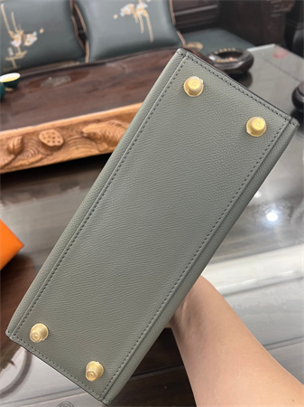 Kelly Sellier Bag Epsom Leather 25/28CM Gold/Silver Hardware In Vert Amanda Color