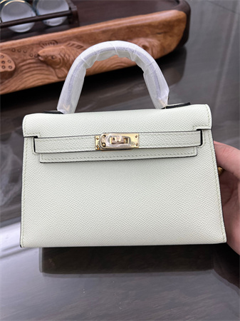 Kelly Mini II Bag Epsom Leather Gold/Silver hardware In Vert Fizz Color