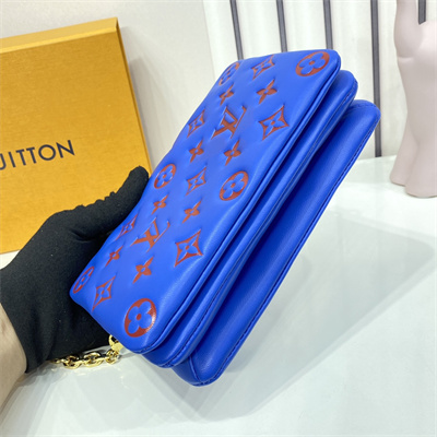 L.V Coussin Pochette Monogram Embossed Lambskin Blue M80743