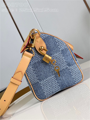 L.V Speedy Bandoulière 25 Damier Denim 3D cotton canvas Blue N40700