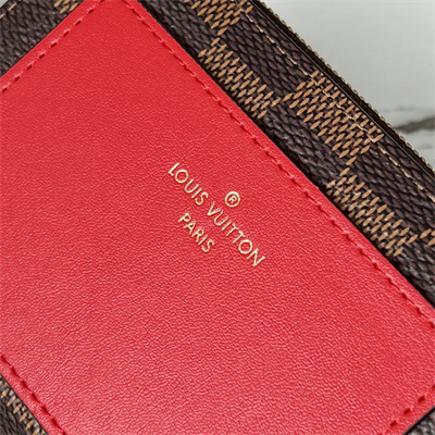 LV  Lou Wallet Damier Ebene Canvas and Smooth Calfskin N81461