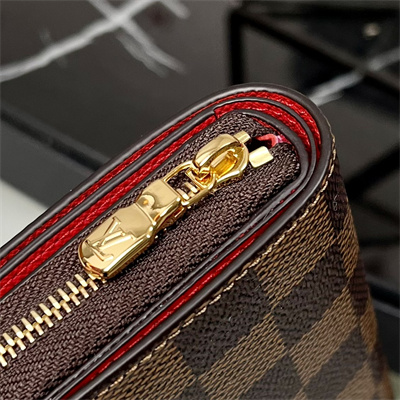 LV  Lou Wallet Damier Ebene Canvas and Smooth Calfskin N81461