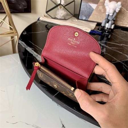 L.V Rosalie Coin Purse Monogram Canvas Inside Dk Red M41939