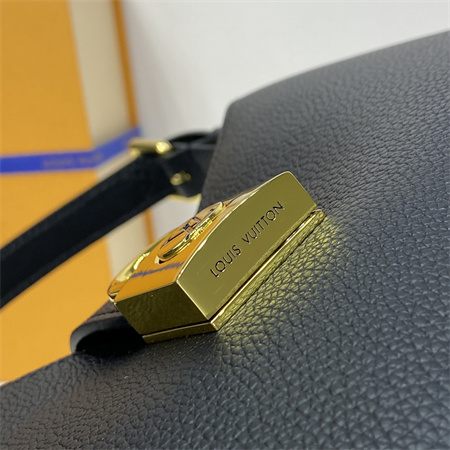 L.V Low Key Shoulder Bag Grained Calfskin Black M24611