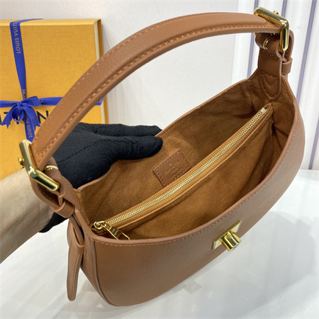 L.V Low Key Shoulder Bag Grained Calfskin Cognac Brown M24885