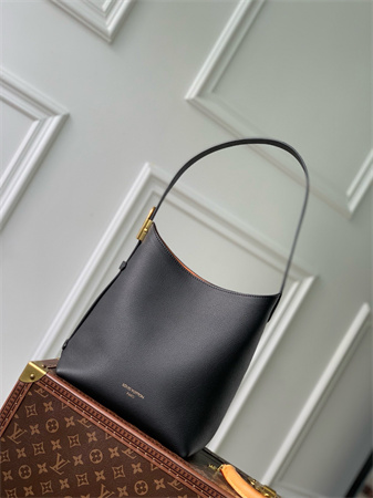 L.V Low Key Hobo PM Bag Smooth Calfskin Black M25352