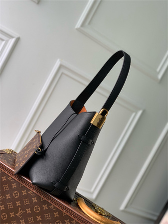 L.V Low Key Hobo PM Bag Smooth Calfskin Black M25352