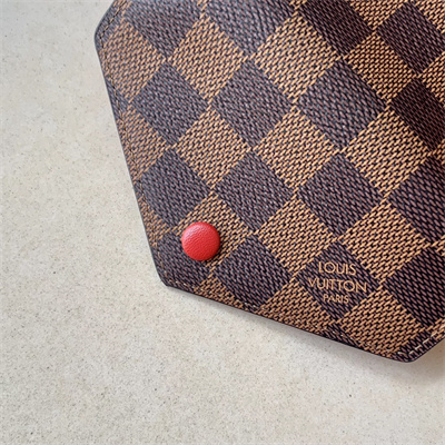 L.V Victorine Wallet Damier Ebene Inside Red N41659