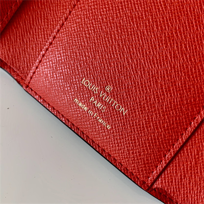 L.V Victorine Wallet Damier Ebene Inside Red N41659