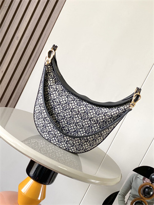 Loewe Luna bag in Anagram jacquard and classic calfskin
