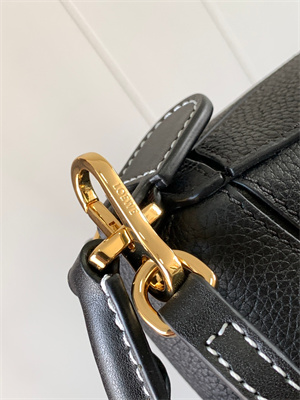 Loewe Mini Puzzle Bag In Soft Grained Calfskin Black
