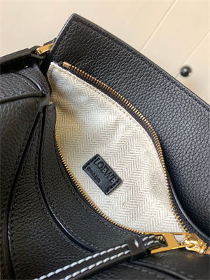 Loewe Mini Puzzle Bag In Soft Grained Calfskin Black