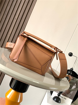 Loewe Mini Puzzle Bag In Soft Grained Calfskin With Wide Strap