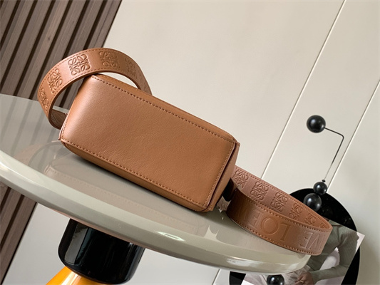 Loewe Mini Puzzle Bag In Soft Grained Calfskin With Wide Strap