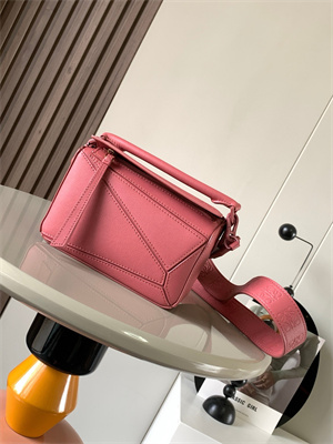 Loewe Mini Puzzle Bag In Soft Grained Calfskin With Wide Strap