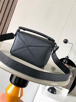 Loewe Mini Puzzle Bag In Soft Grained Calfskin With Wide Strap