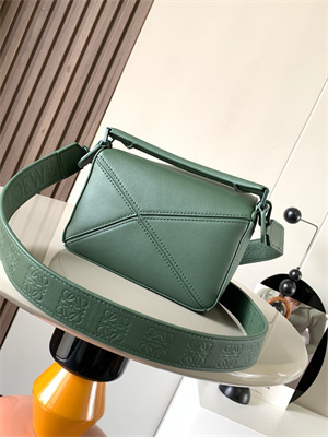 Loewe Mini Puzzle Bag In Soft Grained Calfskin With Wide Strap