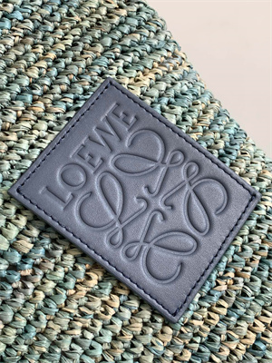 Loewe Mini Slit bag in raffia and calfskin