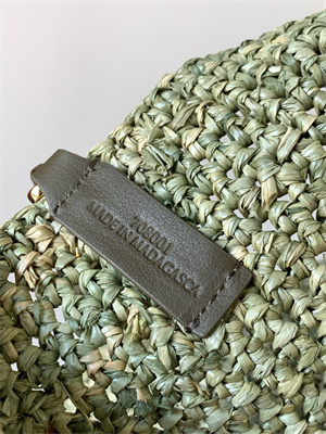 Loewe Mini Slit bag in raffia and calfskin