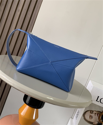 Loewe Puzzle Fold Wash Bag In Shiny Calfskin