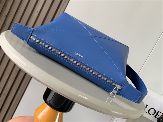 Loewe Puzzle Fold Wash Bag In Shiny Calfskin