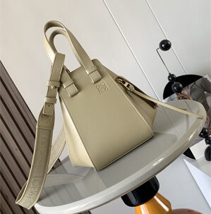 Loewe Compact Hammock bag in satin calfskin With Jacquard Strap