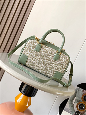 Loewe Amazona 23 Bag In Anagram Jacquard and Calfskin Green