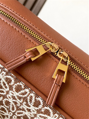 Loewe Amazona 23 Bag In Anagram Jacquard and Calfskin Brown