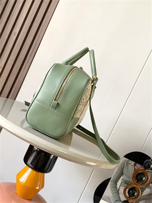 Loewe Amazona 28 Bag In Anagram Jacquard and Calfskin Green