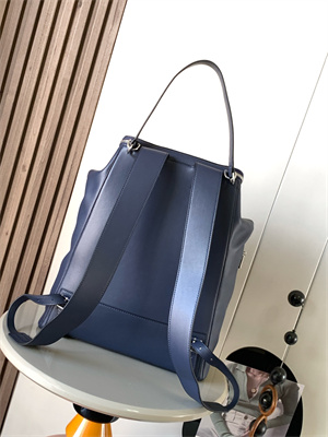 Loewe Goya Backpack In Silk Calfskin Navy Blue