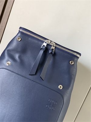 Loewe Goya Backpack In Silk Calfskin Navy Blue