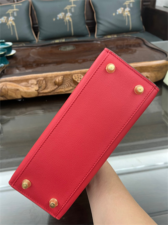 Kelly Sellier Bag Epsom Leather 25/28CM Gold/Silver Hardware In Red Color
