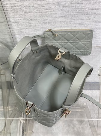 CD Small TOUJOURS BAG Macrocannage Calfskin Stone Grey