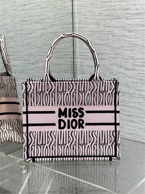 CD Miss Dior Small Book Tote Allover Emb Pale Pink