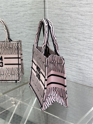 CD Miss Dior Small Book Tote Allover Emb Pale Pink