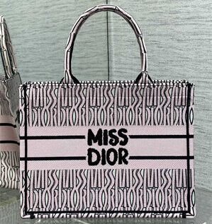 CD Miss Dior Medium Book Tote Allover Emb Pale Pink